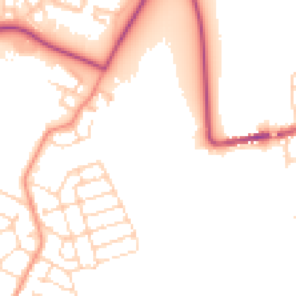 Daytime road noise heatmap for S60 8EJ