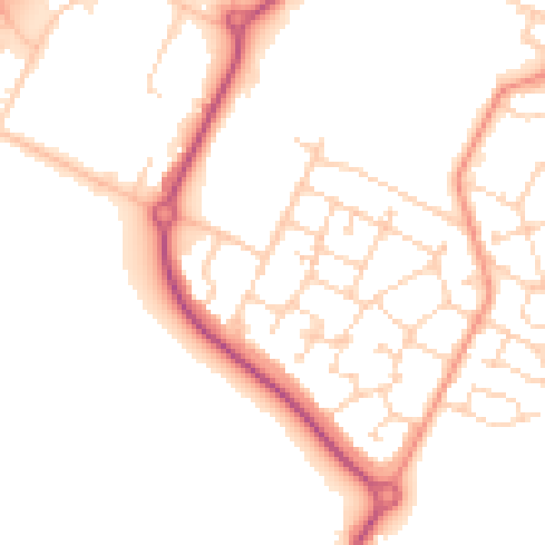 Daytime road noise heatmap for S60 8FH