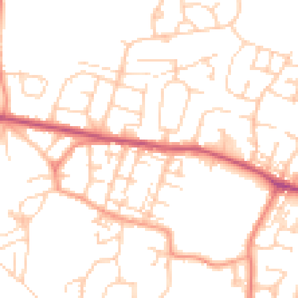 Daytime road noise heatmap for S63 0NG