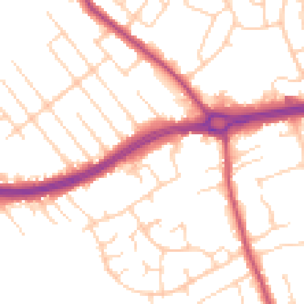 Daytime road noise heatmap for S66 1AA