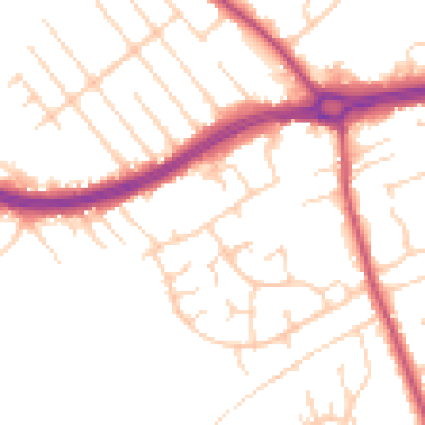 Daytime road noise heatmap for S66 1AD