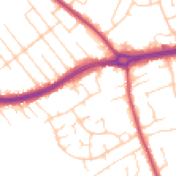 Daytime road noise heatmap for S66 1AE