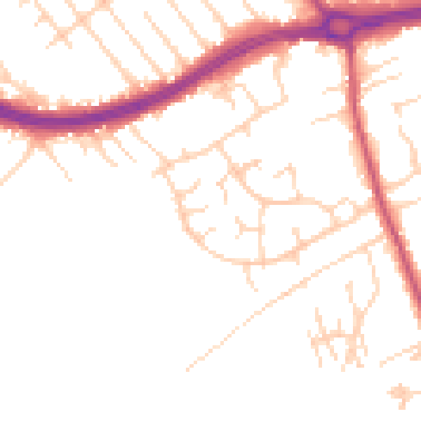 Daytime road noise heatmap for S66 1AF