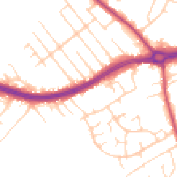 Daytime road noise heatmap for S66 1AG