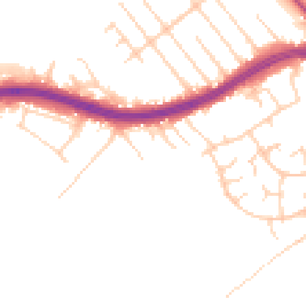 Daytime road noise heatmap for S66 1AJ