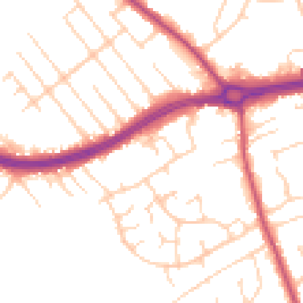 Daytime road noise heatmap for S66 1AU