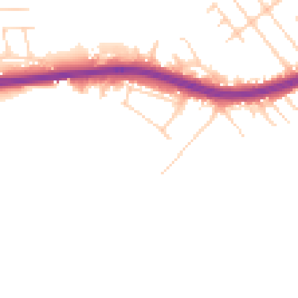 Daytime road noise heatmap for S66 1AW