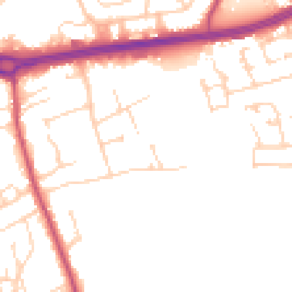 Daytime road noise heatmap for S66 1AY
