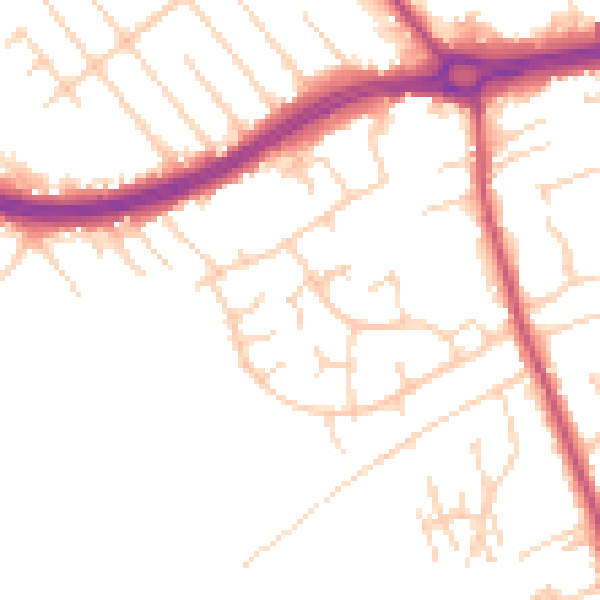 Daytime road noise heatmap for S66 1AZ