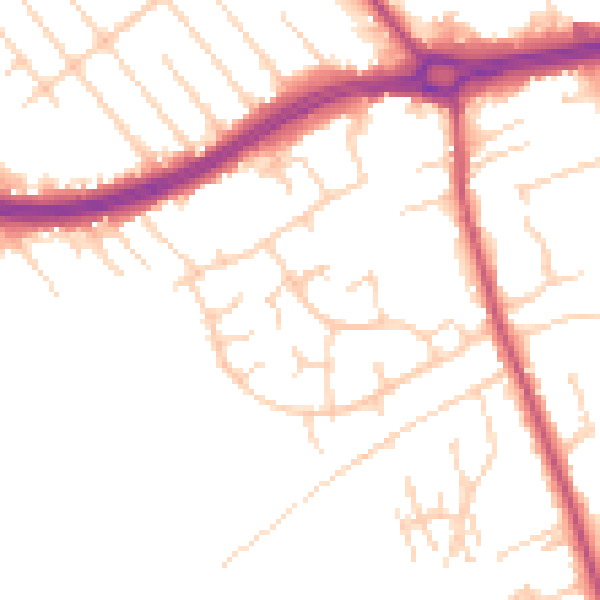 Daytime road noise heatmap for S66 1BA