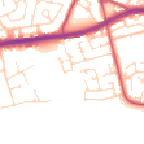 Daytime road noise heatmap for S66 1BB