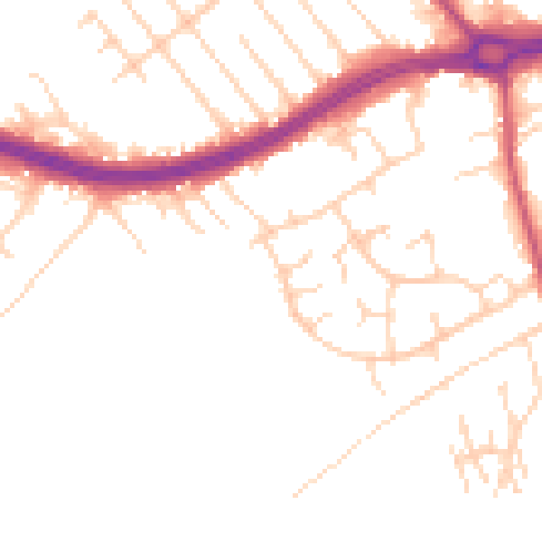 Daytime road noise heatmap for S66 1BD