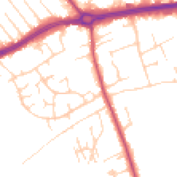 Daytime road noise heatmap for S66 1BJ