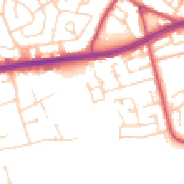 Daytime road noise heatmap for S66 1BN