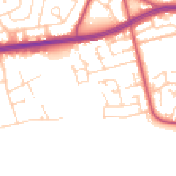 Daytime road noise heatmap for S66 1BP