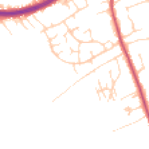 Daytime road noise heatmap for S66 1BQ