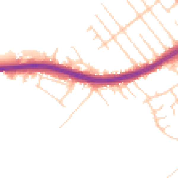 Daytime road noise heatmap for S66 1BW