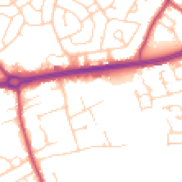 Daytime road noise heatmap for S66 1BY