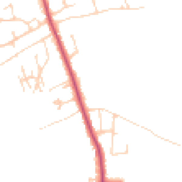 Daytime road noise heatmap for S66 1DA