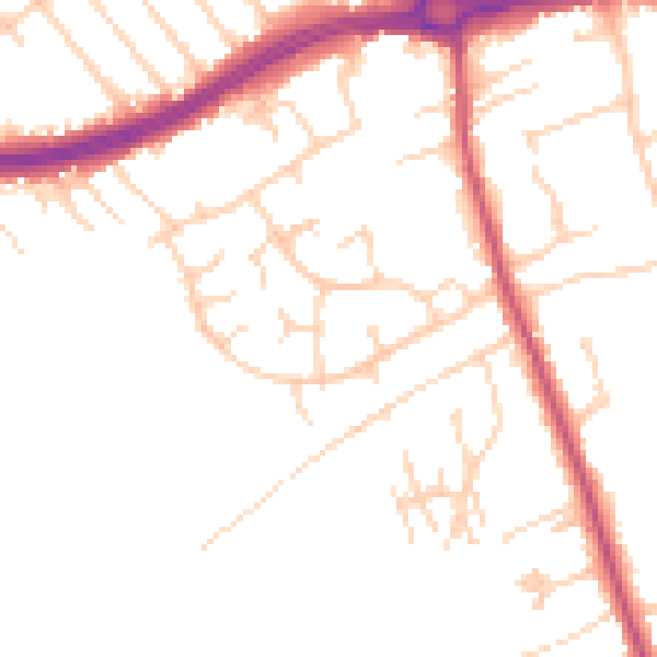 Daytime road noise heatmap for S66 1DP