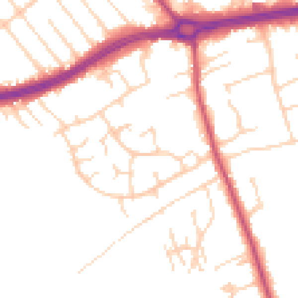 Daytime road noise heatmap for S66 1DS