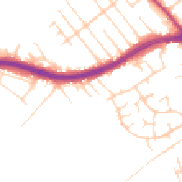 Daytime road noise heatmap for S66 1DW