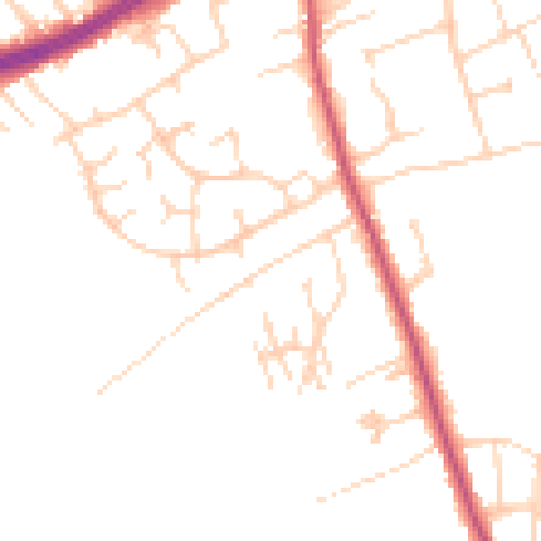 Daytime road noise heatmap for S66 1EH