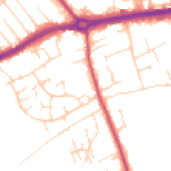 Daytime road noise heatmap for S66 1EN