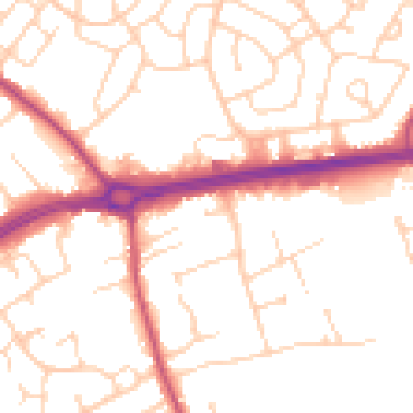 Daytime road noise heatmap for S66 1JQ