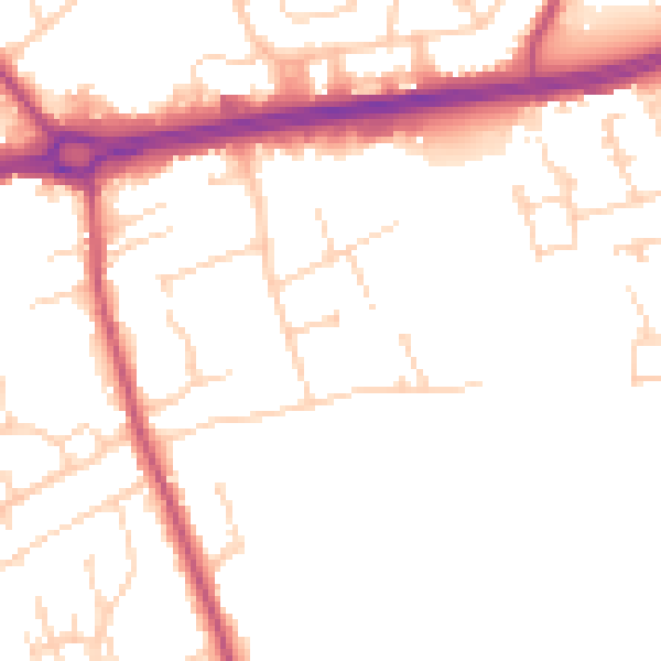 Daytime road noise heatmap for S66 1LA