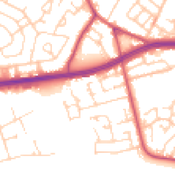 Daytime road noise heatmap for S66 1TU