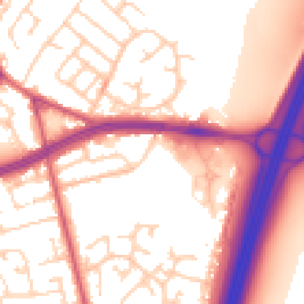 Daytime road noise heatmap for S66 1UJ