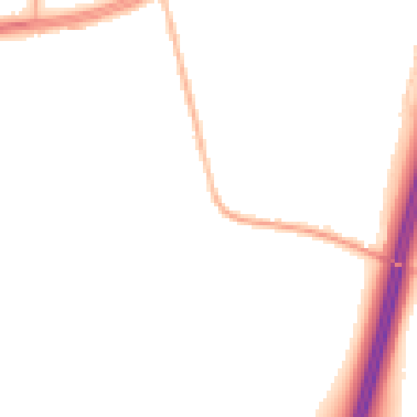 Night-time road noise heatmap for S66 1UN