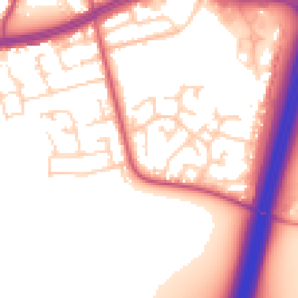 Daytime road noise heatmap for S66 1WE
