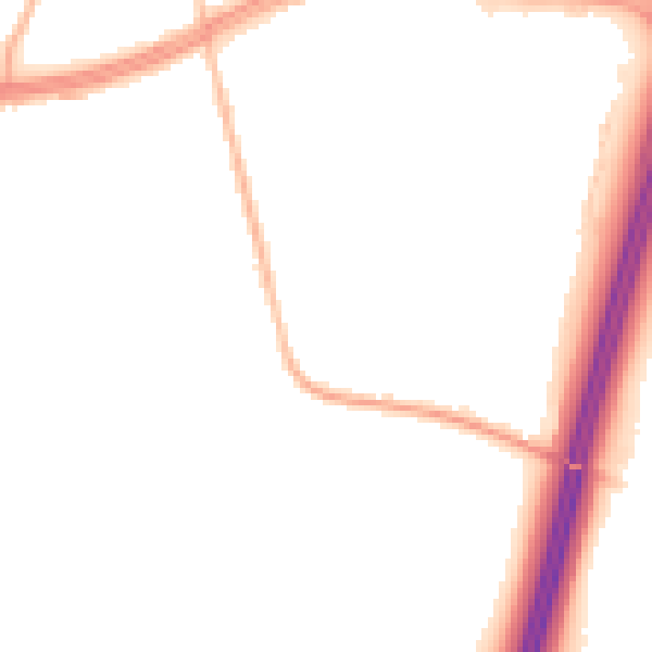 Night-time road noise heatmap for S66 1WE