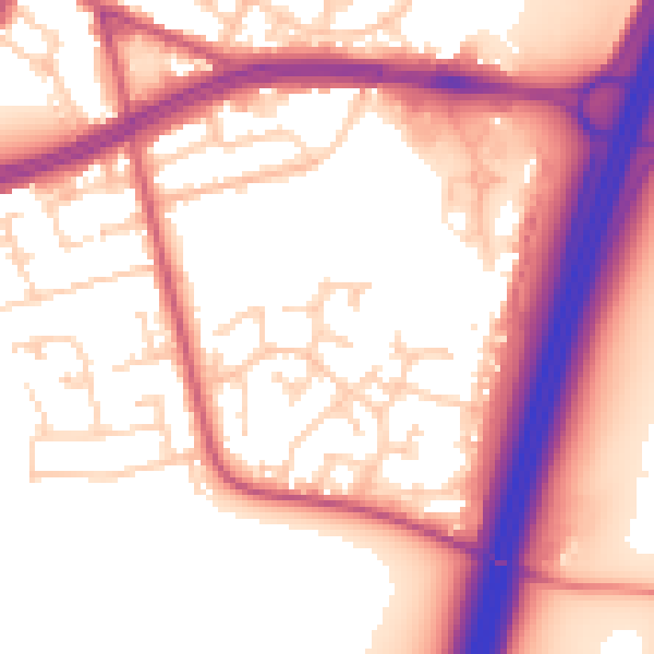 Daytime road noise heatmap for S66 1WG