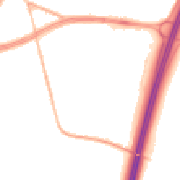Night-time road noise heatmap for S66 1WG