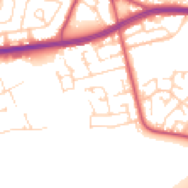 Daytime road noise heatmap for S66 1WP