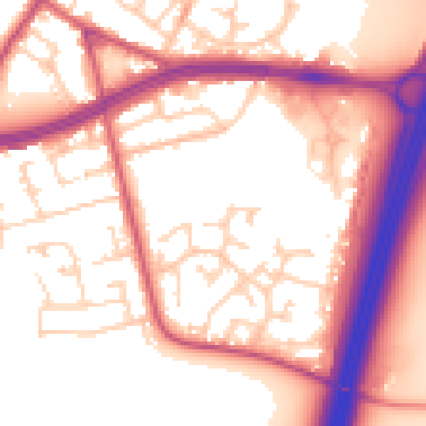 Daytime road noise heatmap for S66 1XA