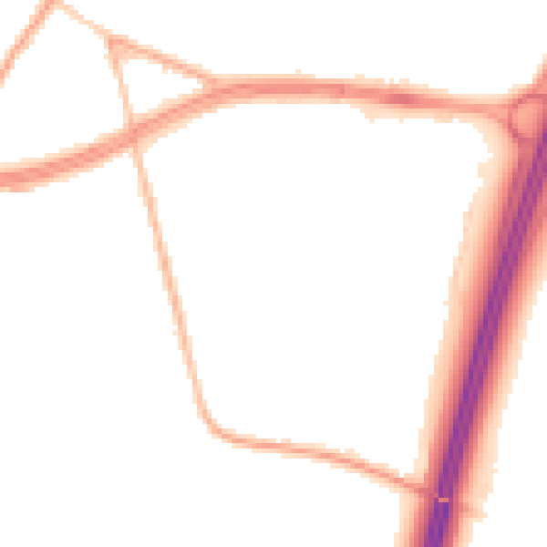 Night-time road noise heatmap for S66 1XA