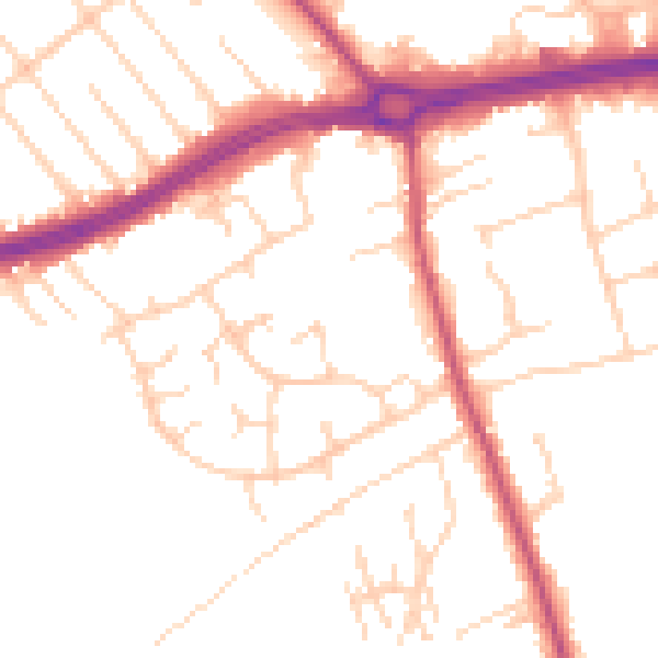 Daytime road noise heatmap for S66 1YN