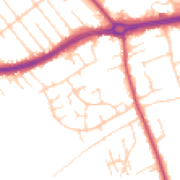 Daytime road noise heatmap for S66 1YP