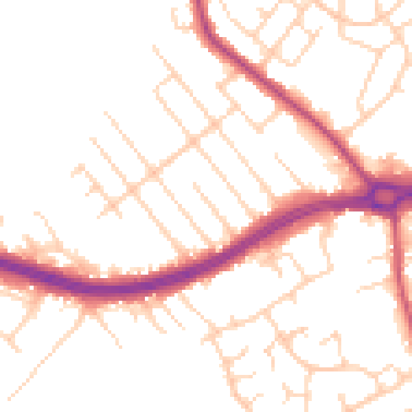 Daytime road noise heatmap for S66 2BN