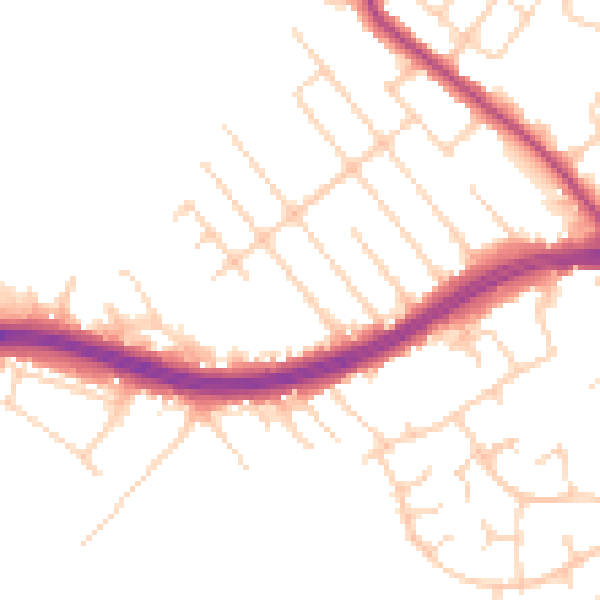 Daytime road noise heatmap for S66 2DJ