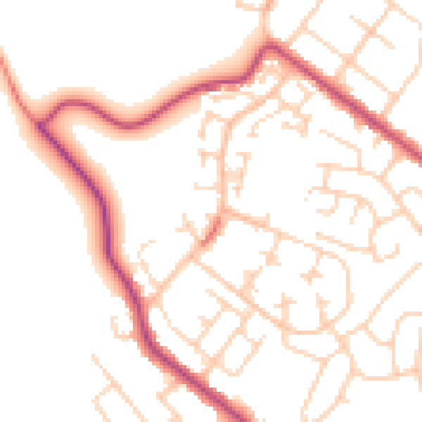Daytime road noise heatmap for S66 2EY