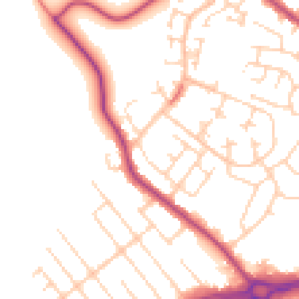 Daytime road noise heatmap for S66 2HA