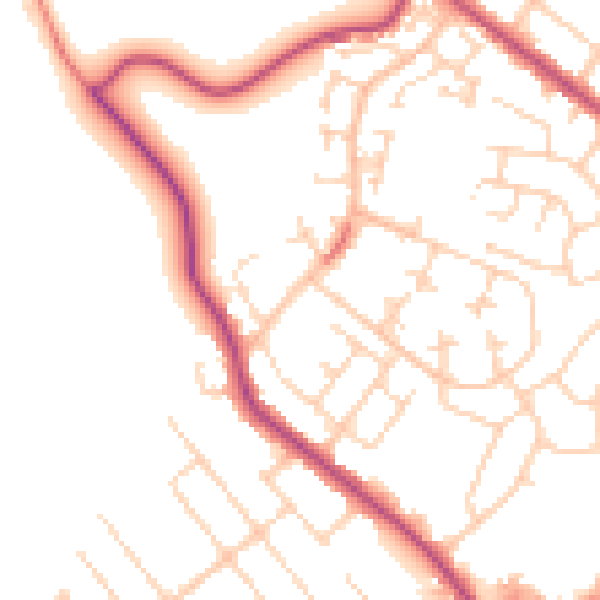 Daytime road noise heatmap for S66 2HB