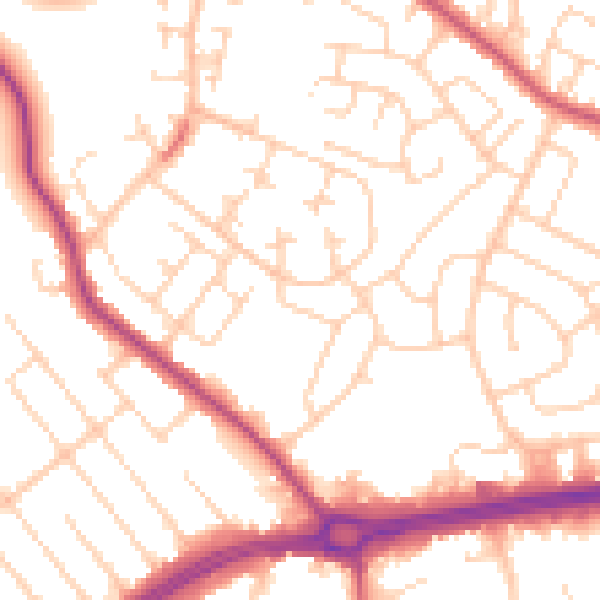 Daytime road noise heatmap for S66 2HH