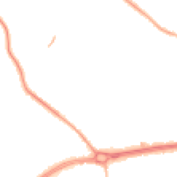 Night-time road noise heatmap for S66 2HH