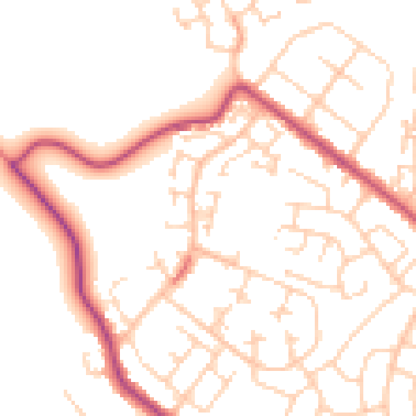 Daytime road noise heatmap for S66 2JG